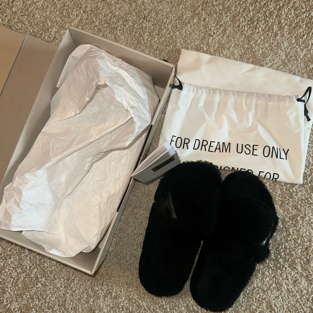 Golden Goose Black Fuzzy sandals